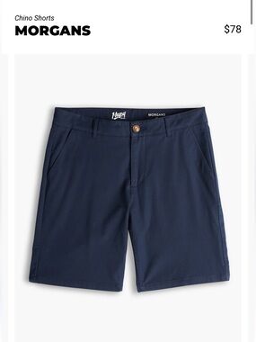 Morgans Navy Flat-Front Men's Shorts